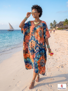 Stylish Premium Printed <b>Kaftan</b> Dress Ladies Beach Wear Soft Fabric Loose Fit <b>Summer</b> Resort Cover Up Island Vacation Export - Product Image 2