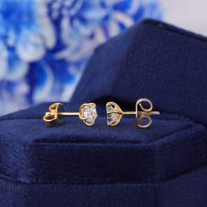 ต่างหูเพชรทรงสตาร์คัท 2 กะรัต ผลิตในห้องปฏิบัติการ ตัวเรือนทองคำขาว 14K ดีไซน์เรียบหรูสำหรับเจ้าสาว - Product Image 5