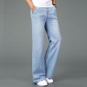 Nouveautés – Jean en toile pour homme, taille haute élastique, coupe droite, style décontracté et tendance, 100 % coton - Product Image 6