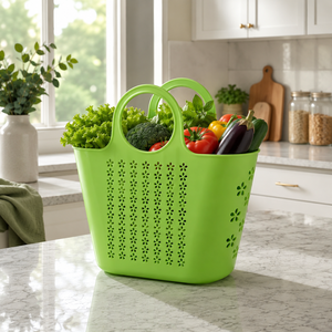 Cestas de Compra de Plástico PE Ligeras y Ecológicas, con Asas Ergonómicas, Forma Rectangular, para Supermercados y Tiendas de Comestibles - Product Image 4