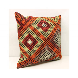 100% algodón hecho a mano Boho Chic venta al por menor cojín bordado granate dorado repujado 20x20 pulgadas estilo suave Animal estampado planta - Product Image 6