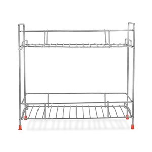 Escurridor de Platos de Acero Inoxidable de 2 Niveles, Organizador de Almacenamiento de Alambre Resistente al Óxido - Product Image 5