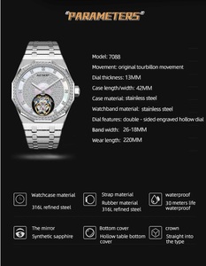 Montre mécanique tourbillon classique 7089 pour homme, montre de luxe certifiée par le fabricant - Product Image 3