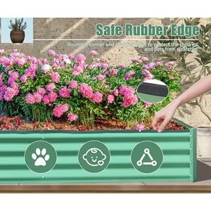 Fioriera Grande in Metallo Zincato 6x3x1ft, Vaso Rialzato da Esterno per Fiori e Verdure, Contenitore per Frutta - Product Image 2