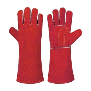 Customizable Durable Reinforced Cowhide Split Leather <b>Gloves</b> Reflective Safety Construction Abrasion Resistant Welding Hand - Product Image 5