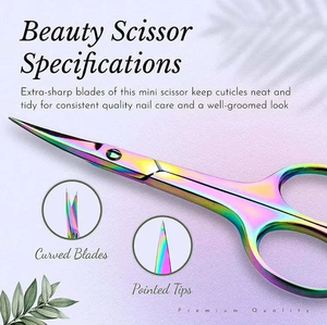 Wholesale Premium Quality Sharp Curved Blade Stainless Steel Beauty <b>Nail</b> Scissors Professional Grooming <b>Tool</b> for Fingernails - Product Image 5