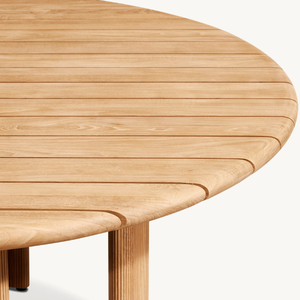 Table ronde d'extérieur pour restaurant, en promotion, avec pieds robustes en teck sélectionné et un design moderne et épuré. - Product Image 6