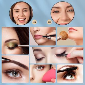 Set di Specchi Ingrandenti per Trucco 10X 30X, Specchio da Viaggio Portatile 30X da 4,5 Pollici, Specchio da Parete con 3 Ventose - Product Image 6