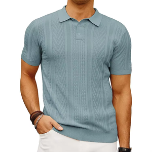 Polos décontractés pour hommes, nouvelle collection, vente chaude, logo personnalisé, couleur unie, respirants, personnalisables - Product Image 2