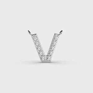 Pendentif diamant « V » Victorious, bijoux fins unisexes pour enfants, plaqué or blanc, idéal pour les fêtes et comme cadeau d'anniversaire - Product Image 4