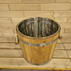 Wooden Ice Buckets For Cafes Beach Restaurants And Hotels Stylish Beverage Cooling Bucket <b>Serving</b> And Hospitality Use From India - Product Image 1