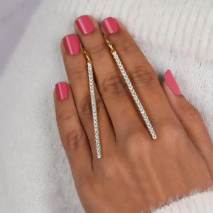 Pendientes Colgantes de Diamantes Cultivados en Laboratorio de Oro Amarillo de 14K con 3.00 TCW, Elegantes Pendientes de Diamantes, Joyería Fina de Lujo para Mujer - Product Image 5