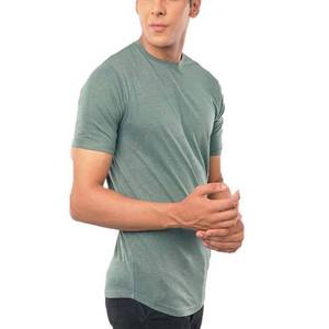 Camiseta de Manga Corta para Hombre, Corte Regular, Cuello Redondo, Color Verde Jaspeado, Tejido Casual, Ecológico, Spandex/Algodón - Product Image 3