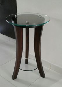 Support de plante sur pied en métal moderne avec plateau rond en marbre couleur chocolat pour la maison et le jardin - Product Image 3