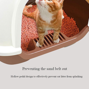 <span class=keywords><strong>Bac</strong></span> à litière pour chat à <span class=keywords><strong>double</strong></span> porte, grande capacité, avec poubelle optionnelle, 75 L, en PP, facile à nettoyer, anti-éclaboussures, multicolore - Product Image 3
