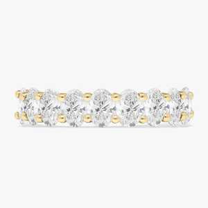 2Ct Diamond Half Eternity Rings 14K 18K Solid Gold Oval Cut Lab <b>Gown</b> Wedding Bands Prong Set Modern Stackable Minimalist Jewelry - Product Image 3