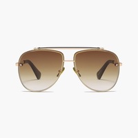 Lunettes de soleil tendance en métal à double pont, verres PC, monture intégrale, protection UV400, légères, unisexe, prêtes à l'emploi (RTS)