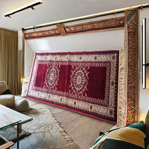 Tapis moderne en polyester et coton, lavable en machine, écologique, tufté à la main, à poils coupés, tressé, antidérapant et antibactérien - Product Image 2