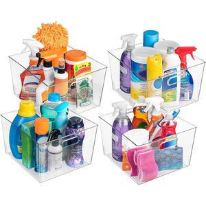 Set di 4 Contenitori in Plastica Trasparente XL per Organizzazione di Cucina, Frigorifero, Dispensa e Armadi - Product Image 3
