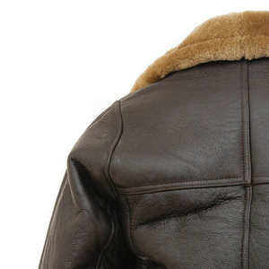 Chaqueta de cuero de primera calidad para hombre, chaqueta de piel de oveja a la moda, chaqueta bomber de invierno para motociclismo para hombre - Product Image 5