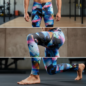 Quick Dry Comfortable Compression Leggings Customized 3D Printed Gym Running Workout Stretch Athletic Tights Fitness Pants - Product Image 4