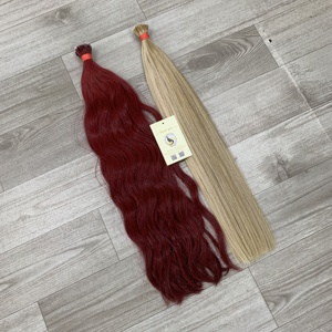 Vente chaude Double Dessiné Haute Qualité Rouge Platine Kératine Nano Pointe Extensions de Cheveux Humains - Product Image 2