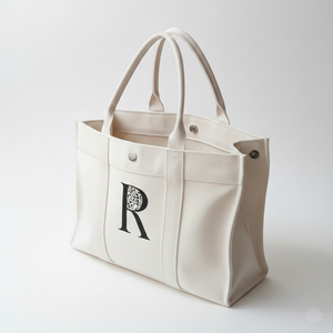 Bolso Tote Plegable de Lona de Algodón Geométrico Impermeable Antirrobo de Marca OEM al por Mayor, Mediano (30-50cm) 500g con Cierre de Botón y Correa para Hombro - Product Image 3