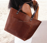 Sac fourre-tout vintage de haute qualité pour femme en cuir véritable, grand format, sur mesure, design classique, fermeture ouverte, été, plage, automne/hiver