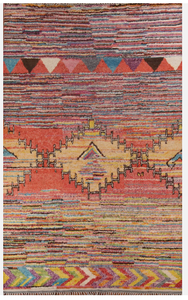 Tapis marocain en coton multicolore fait main et noué à la main, motif moderne, résistant aux taches, rembourré, pour salon, chambre d'enfant, hôtel, prière - Product Image 5