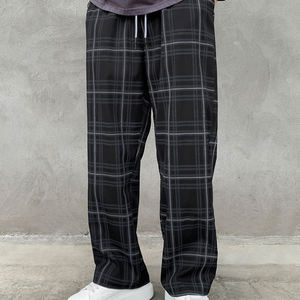 Pantalon de jogging homme à entrejambe bas, coupe ample, en mélange de coton premium, avec broderie personnalisée et cordon de serrage - Product Image 2