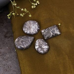 Pierre précieuse de jaspe naturel multicolore à motif peau de crocodile, cabochon rond, pierre en vrac pour pendentif et fournitures d'artisanat - Product Image 3