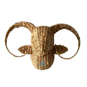 Handwoven Water Hyacinth Buffalo Head Wall <b>Decor</b> Natural <b>Animal</b> Wall Hanging Boho <b>Safari</b> <b>Home</b> Decoration Wall Art - Product Image 1