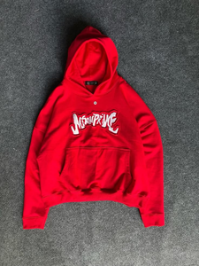 Sweat à capuche zippé oversize pour homme, style streetwear, coupe courte, imprimé graphique, gris, en coton French Terry, style automne - Product Image 4