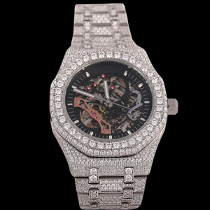 Reloj de Hombre Personalizado con Esfera Negra, Diseño Exclusivo, Estilo Hip Hop, con Diamantes Moissanite, Cuarzo, Correa de Acero Inoxidable - Product Image 3