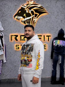 Sudadera con capucha y cremallera de manga larga con estampado DTG personalizado para hombre, estilo urbano, de alta calidad, oversize y corta - Product Image 4