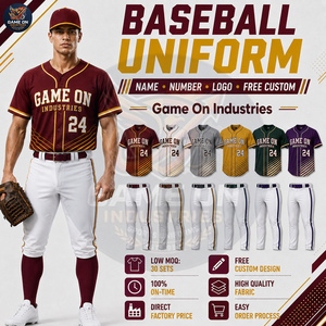 Tenue de baseball personnalisée pour hommes, kit complet par sublimation, maillot respirant avec pantalon long – Fabricant - Product Image 5