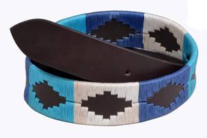 Ceinture Polo en Cuir Véritable Tressée à la Main avec Étui et Sacs Personnalisés, Ceinture Vintage Décontractée en Cuir Brodé LBP-0042 - Product Image 5