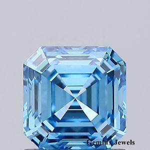 Diamante suelto cultivado en laboratorio certificado por IGI, azul intenso, 7.5 quilates, corte Asscher, claridad VVS, diamante hecho en laboratorio para anillo. - Product Image 1