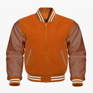 Chaqueta Varsity Azul Rey Personalizada para Hombre con Mangas de Cuero Marrón – Chaqueta Letterman con Cierre, Cuerpo de Lana, Ropa Exterior Casual de Estilo Urbano - Product Image 5