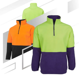 Vente en gros de vestes en polaire tricotée Polartec à col zippé 1/2, 100% polyester, pour hommes, vêtements de travail d'hiver, haute visibilité, design personnalisé, taille et logo sur mesure - Product Image 5