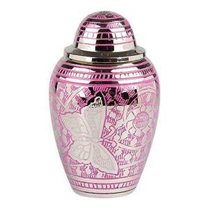 Urne funéraire moderne en métal rose argenté avec oiseaux porte-bonheur, style américain/européen, pour cendres, sac en velours, fournitures décoratives pour funérailles - Product Image 4