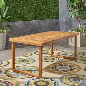 Tavolo da Pranzo da Esterno in Legno di Acacia, 175 cm, Finitura Naturale Sabbiata - Product Image 5