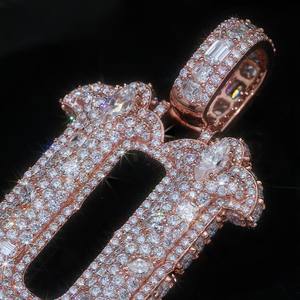 Collar con Colgante de Letra Personalizado de Fábrica, Plata de Ley 925, Diamante Moissanita VVS, Joyería de Lujo, Collar con Colgante Iced Out, Estilo Hip Hop - Product Image 3