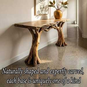 <b>Live</b> <b>edge</b> console <b>table</b> media entryway unique reclaimed solid wood narrow hallway slim side <b>table</b> decor home - Product Image 6