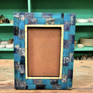 Marco de Fotos de Madera con Incrustaciones de Hueso, Elegante Exhibición Decorativa de Fotos de la India - Product Image 4