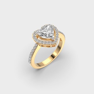 Anillo de Compromiso con Diamante Tallado en Corazón, Certificado IGI, Chapado en Oro, Engaste Invisible, Joyería Fina Romántica para Mujer - Product Image 5