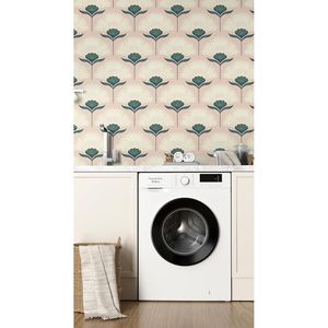 Carta da Parati Botanica Vintage Rosa, Adesiva e Rimovibile, Ecologica, per Bagno, Camera da Letto, Stile Boho - Product Image 5