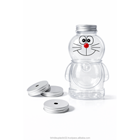 Bouteille en plastique PET de 400 ml en forme de dessin animé avec couvercle en aluminium pour l'emballage des boissons