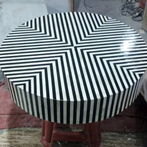 ILAHI's Bone Inlay <b>Table</b> Modern Design Agate Detailing <b>Storage</b> Portable Home Furniture - Product Image 1