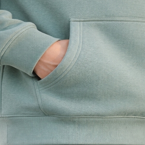 Sweat-shirt à capuche vert menthe pour homme, en coton molletonné, de haute qualité, uni, surdimensionné, décontracté, streetwear d'hiver - Product Image 6